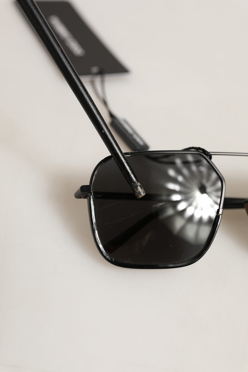 Dolce & Gabbana DG2193J Black Rectangular Metal Frame Sunglasses