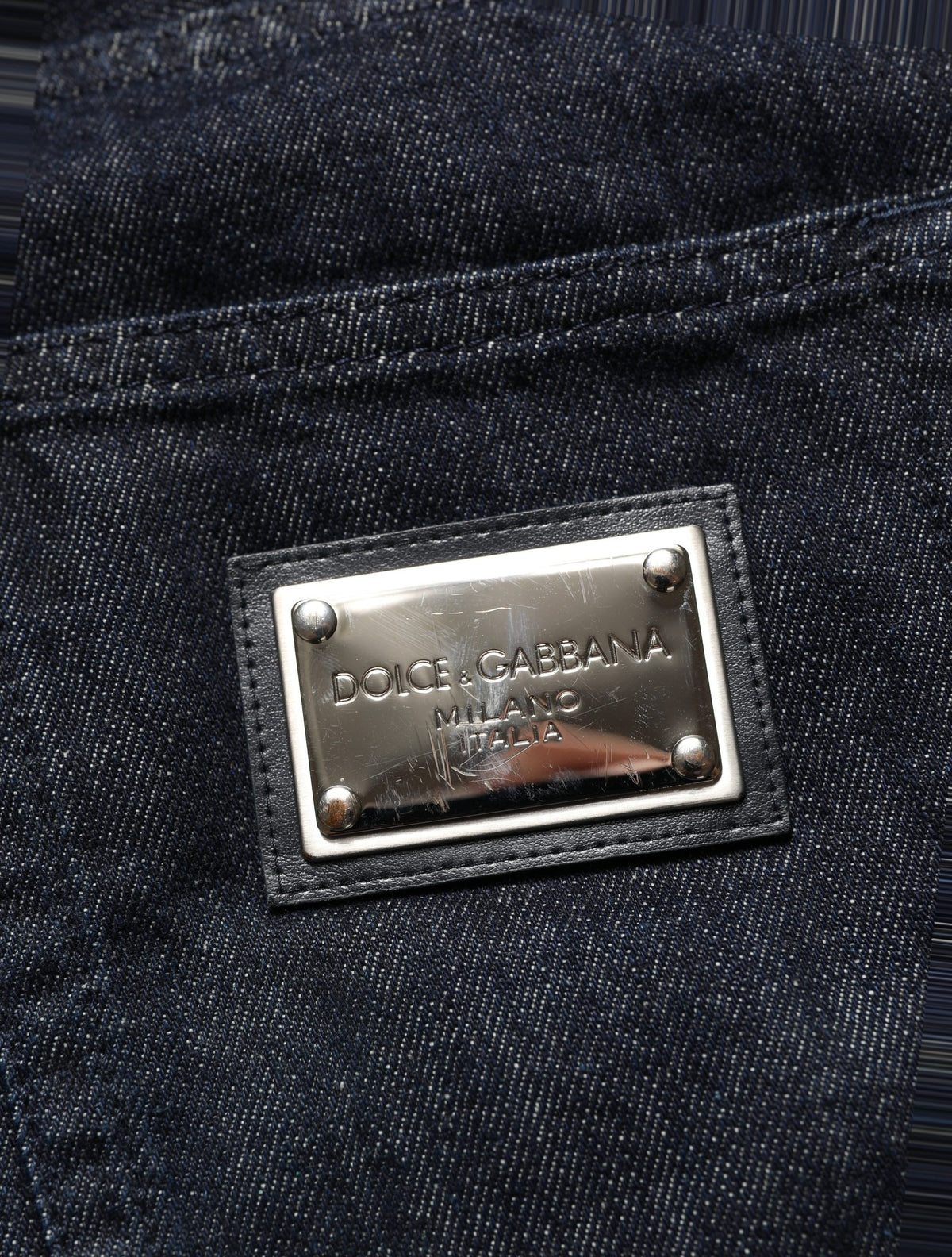 Dolce & Gabbana Dark Blue Relaxed Wide Leg Cotton Denim Jeans