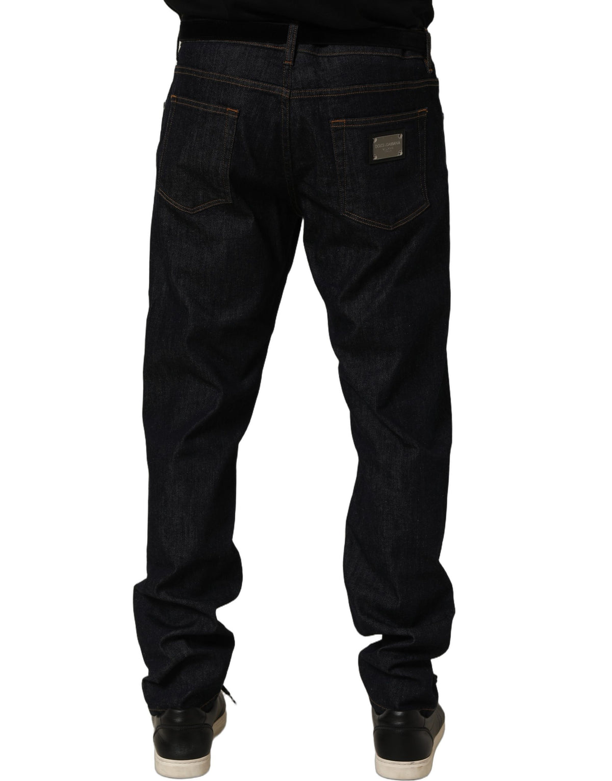 Dolce & Gabbana Dark Gray Cotton Slim Fit Men Denim Jeans