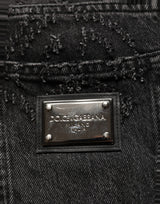 Dolce & Gabbana Dark Gray Cotton WideLeg Oversize Denim Jeans