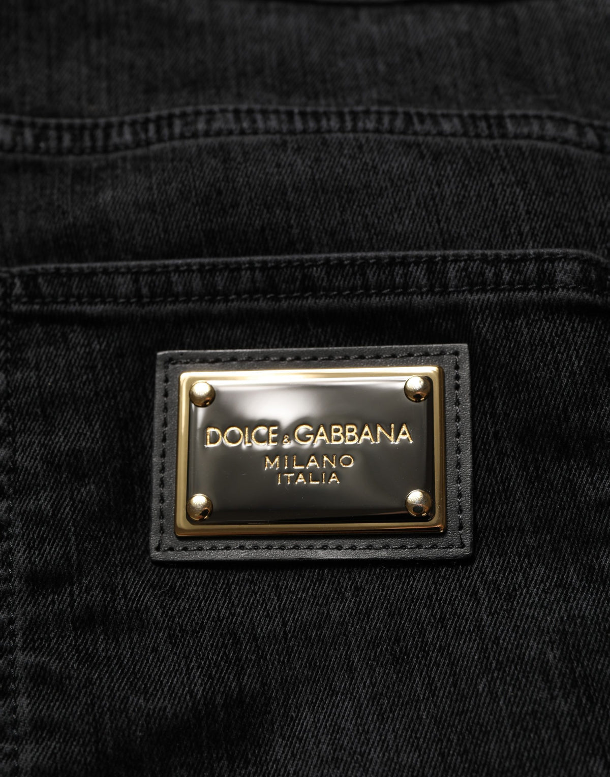 Dolce & Gabbana Black Cotton Relaxed Wide Leg Men Denim Jeans