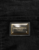 Dolce & Gabbana Black Cotton Relaxed Wide Leg Men Denim Jeans
