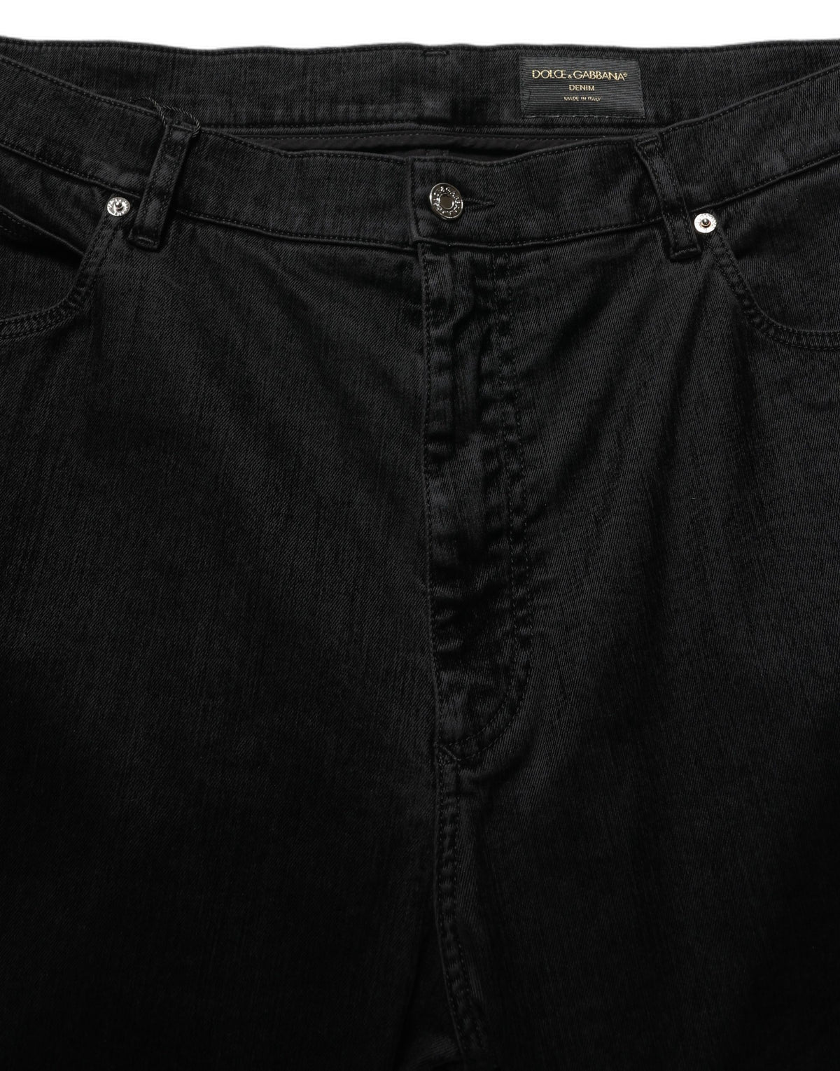 Dolce & Gabbana Black Cotton Relaxed Wide Leg Men Denim Jeans