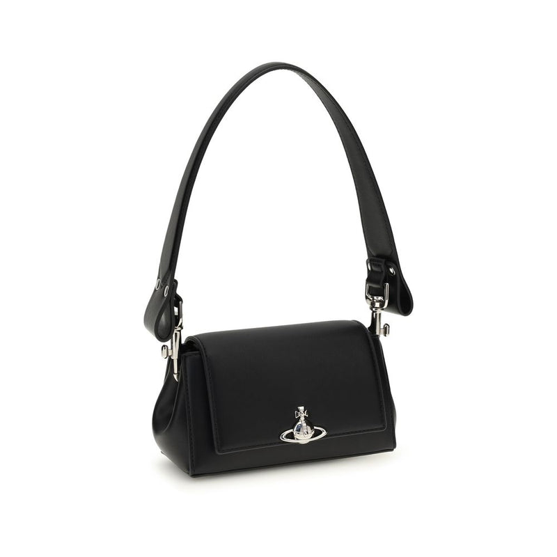 Vivienne Westwood Hazel Black Polyurethane Shoulder Bag