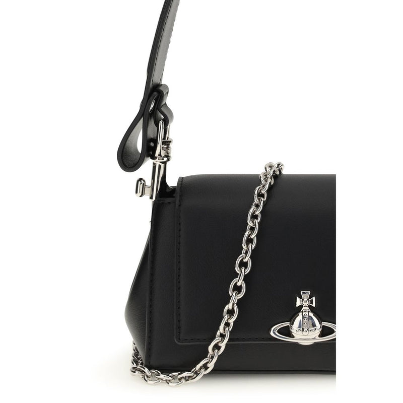 Vivienne Westwood Hazel Black Polyurethane Shoulder Bag