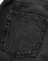Dolce & Gabbana Dark Gray Cotton WideLeg Oversize Denim Jeans