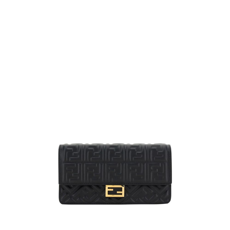 Fendi Black Calf Leather Bos Taurus Wallet - Elegant Accessory