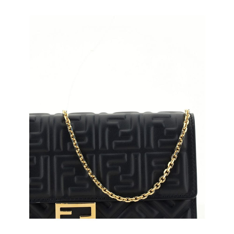 Fendi Black Calf Leather Bos Taurus Wallet - Elegant Accessory