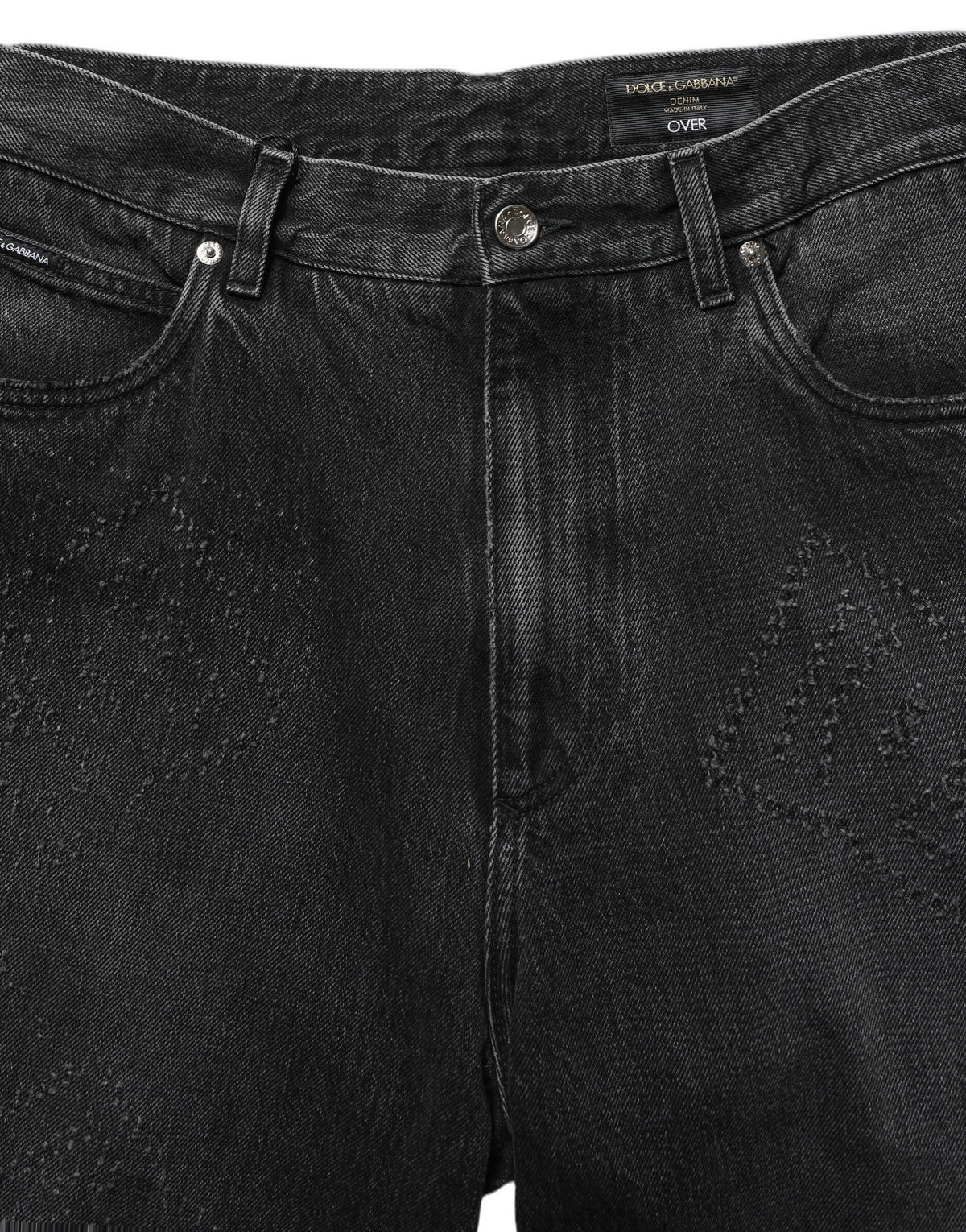 Dolce & Gabbana Dark Gray Cotton WideLeg Oversize Denim Jeans