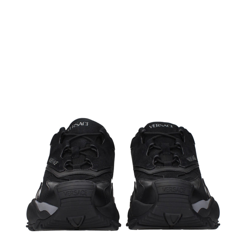 Versace Black Fabric Chunky Sneakers for Men