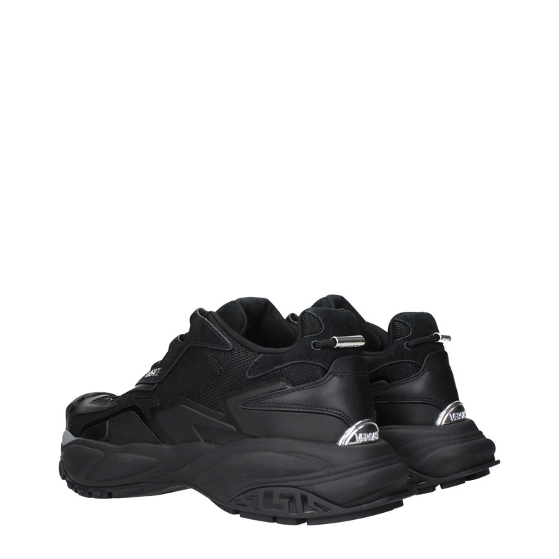 Versace Black Fabric Chunky Sneakers for Men