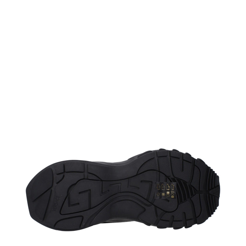 Versace Black Fabric Chunky Sneakers for Men