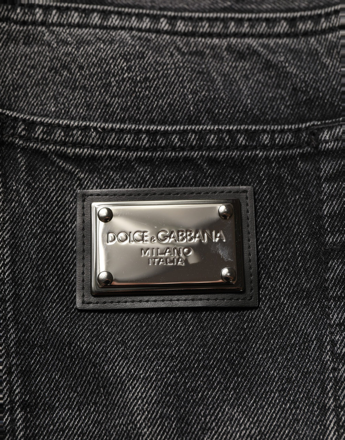 Dolce & Gabbana Dark Gray Cotton Baggy Cargo Men Denim Jeans