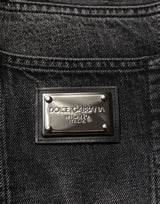 Dolce & Gabbana Dark Gray Cotton Baggy Cargo Men Denim Jeans