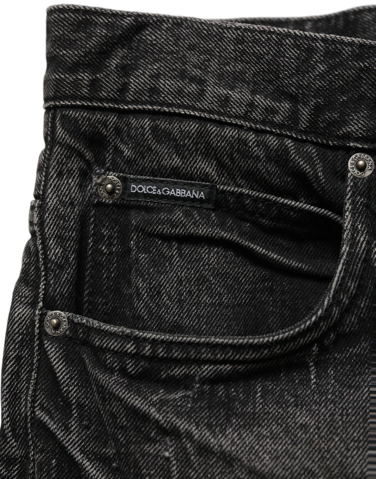 Dolce & Gabbana Dark Gray Cotton Baggy Cargo Men Denim Jeans