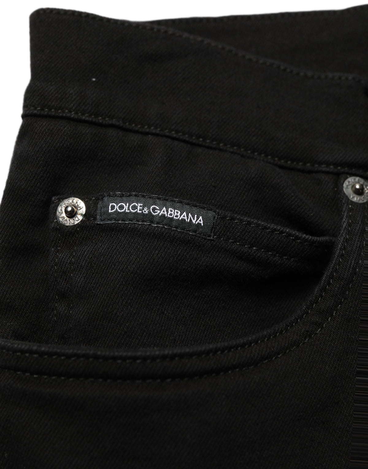 Dolce & Gabbana Black CottonStretch Regular Skinny Denim Jeans