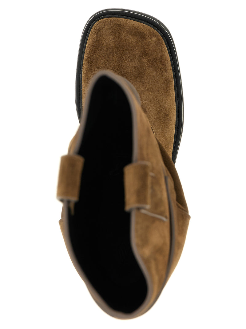 The Attico Robin Passeggiata Brown Calfskin Over The Knee Boots
