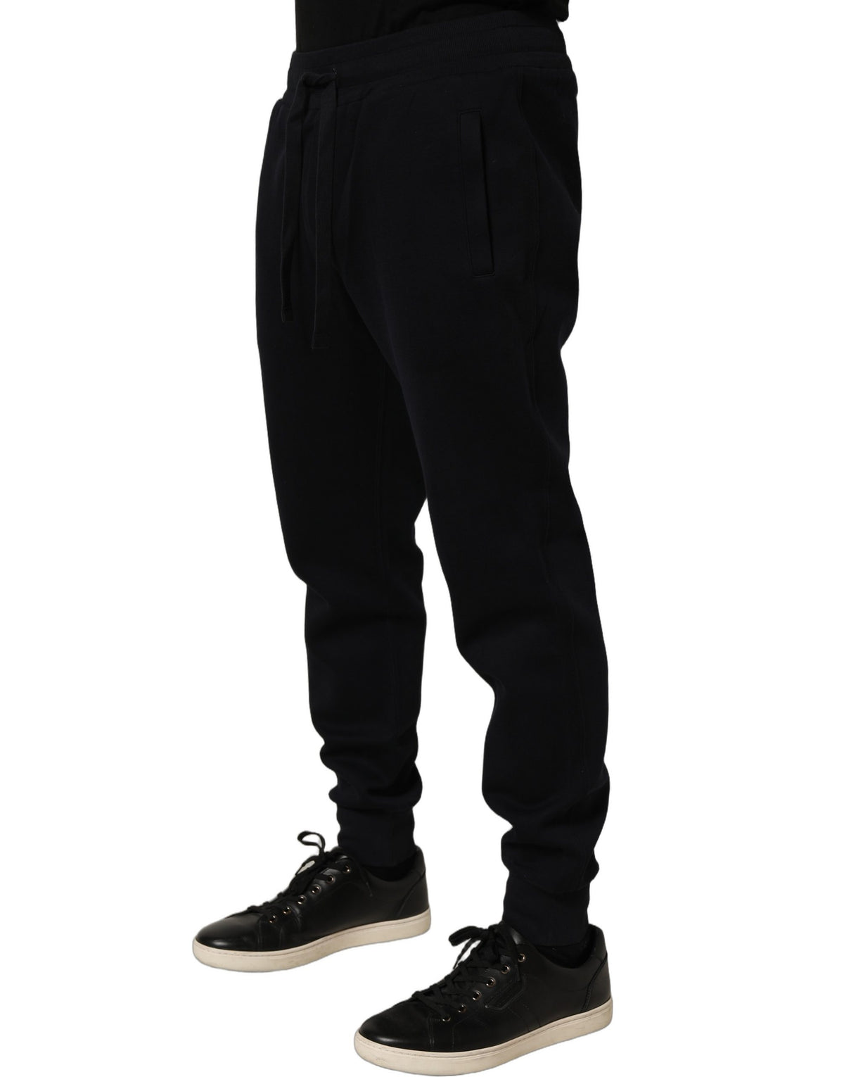 Dolce & Gabbana Blue Cotton Drawstring Jogger Trouser Pants