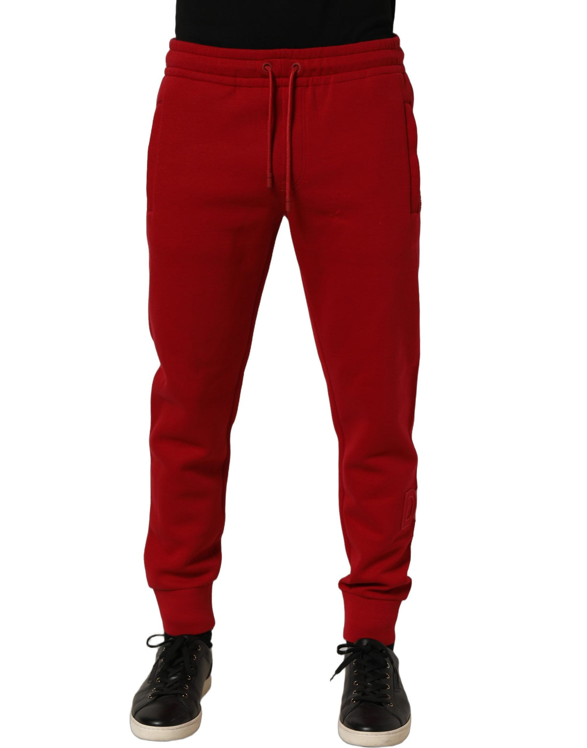 Dolce & Gabbana Red Cotton Drawstring Jogger Men Trouser Pants
