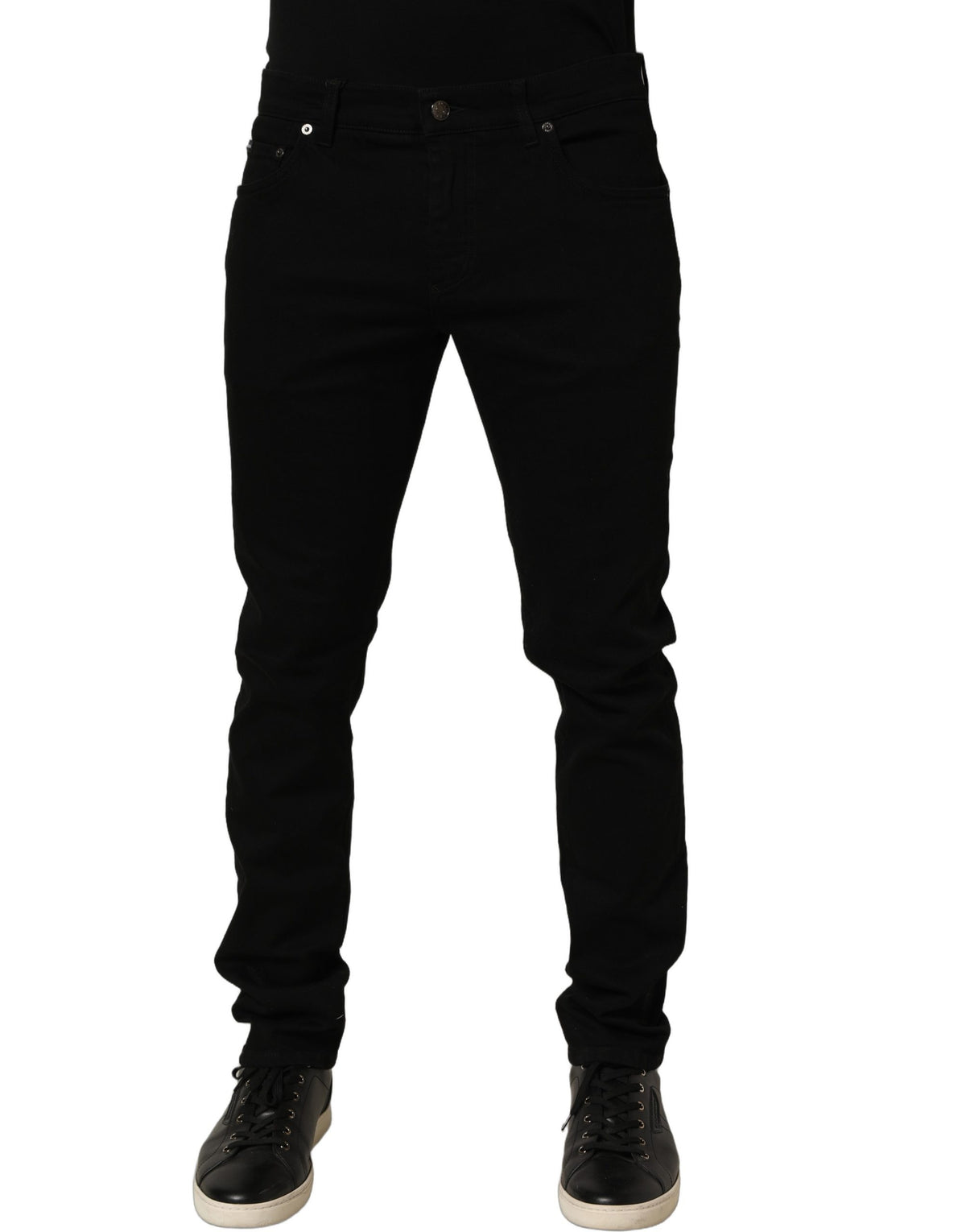 Dolce & Gabbana Black Cotton Stretch Skinny Denim Trouser Jeans