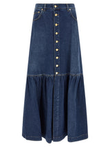Dolce & Gabbana Blue Cotton Mini Skirt