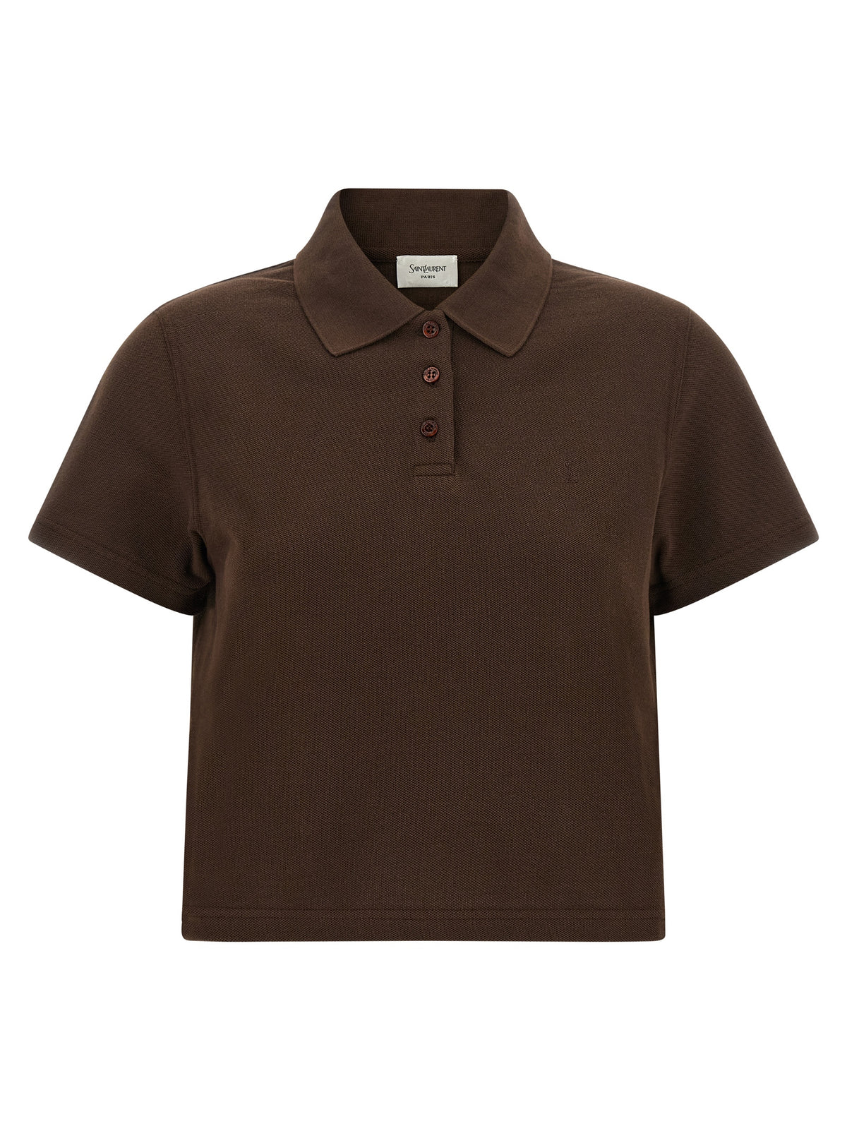 Saint Laurent Brown Cotton Polo Shirt