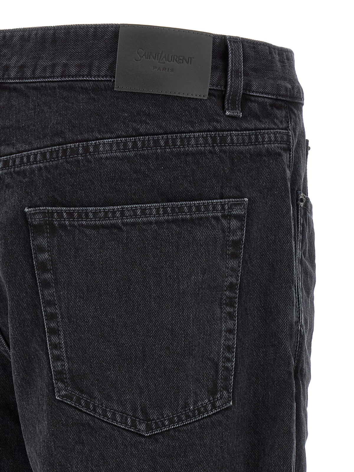 Saint Laurent Black Cotton Relaxed Fit Jeans