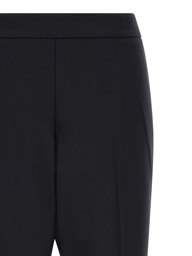 Alberto Biani Black Cropped Pants in Polyester and Wool