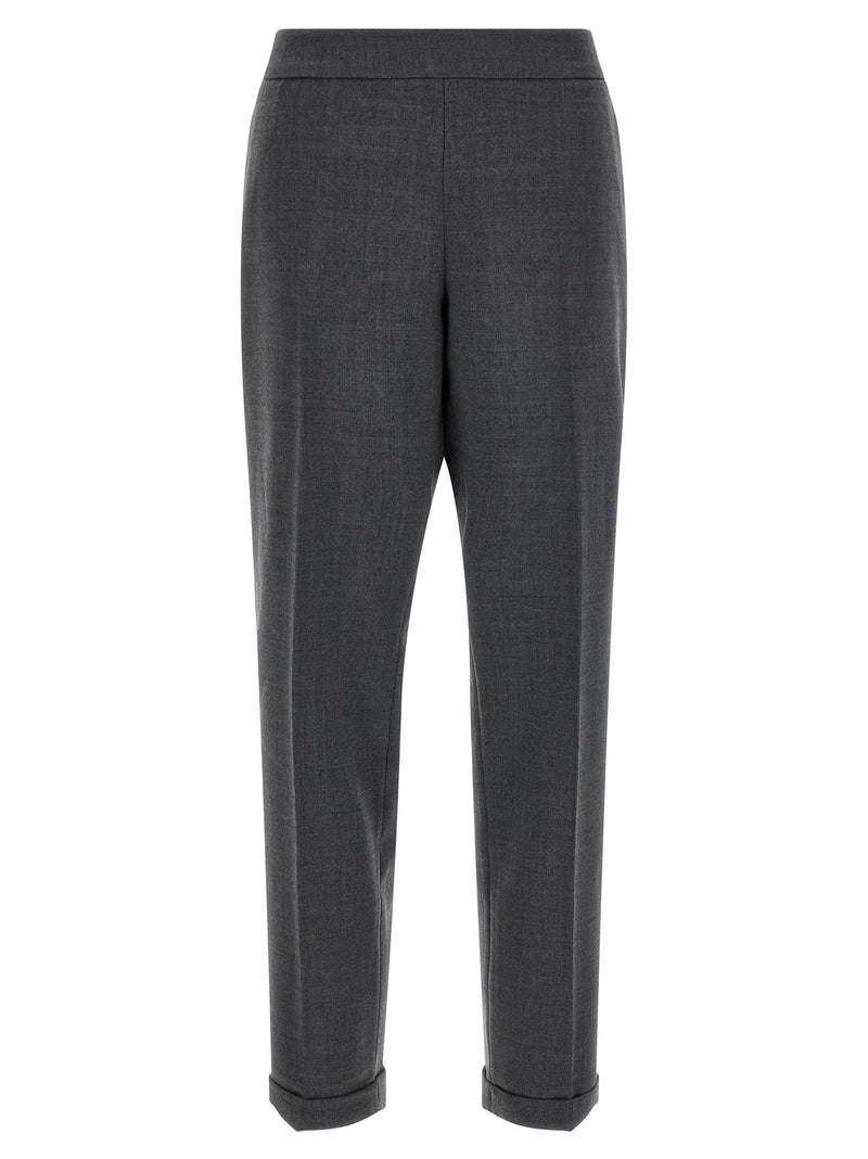 Alberto Biani Gray Cropped Pants in Luxurious Wool Blend
