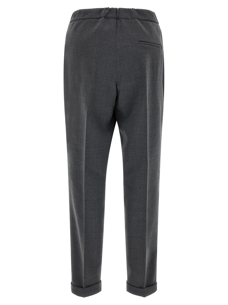 Alberto Biani Gray Cropped Pants in Luxurious Wool Blend