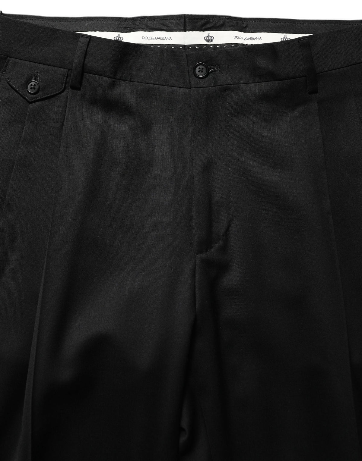 Dolce & Gabbana Black Wool Stretch Formal Dress Trouser