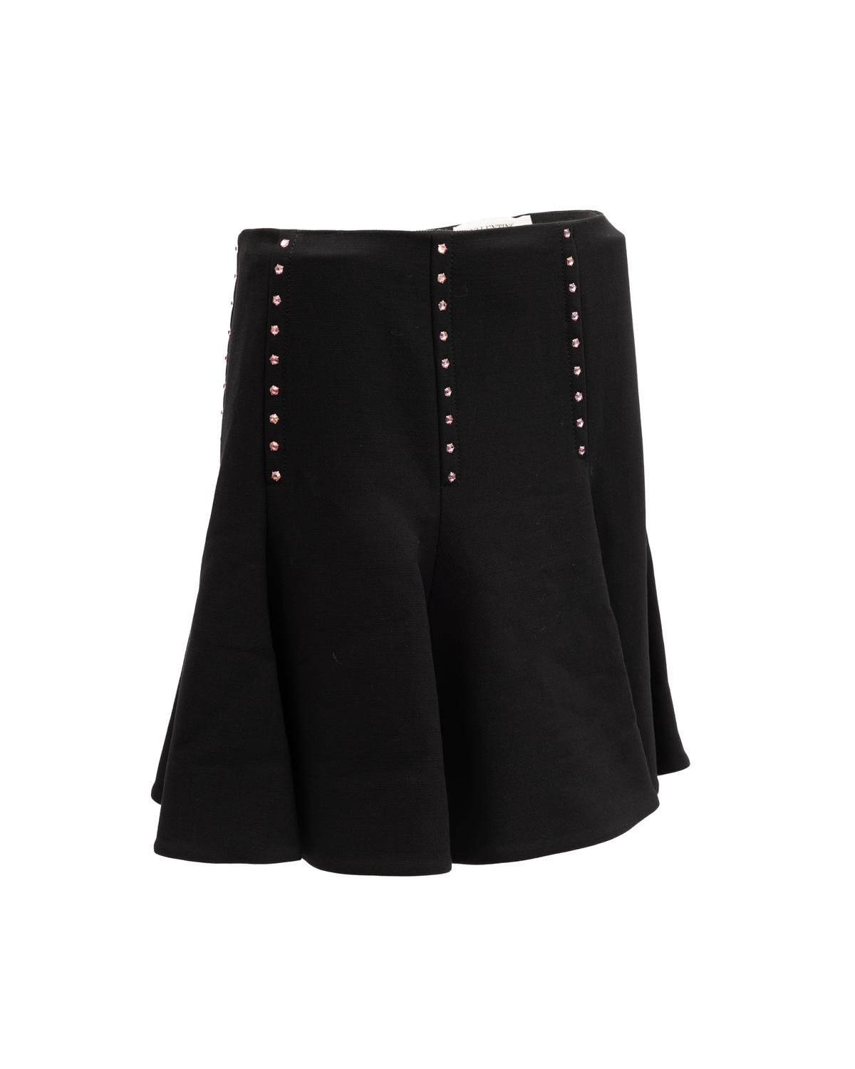 Valentino Garavani Mini Black Skirt with Gold Details