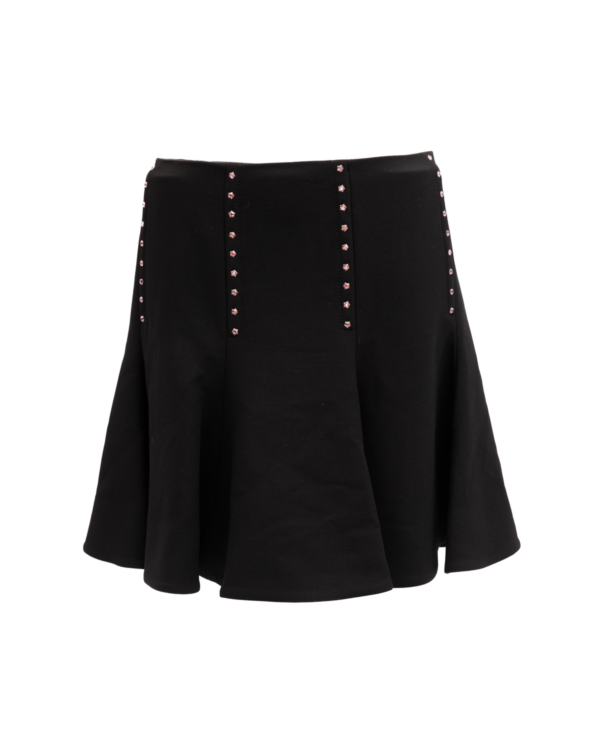 Valentino Garavani Mini Black Skirt with Gold Details
