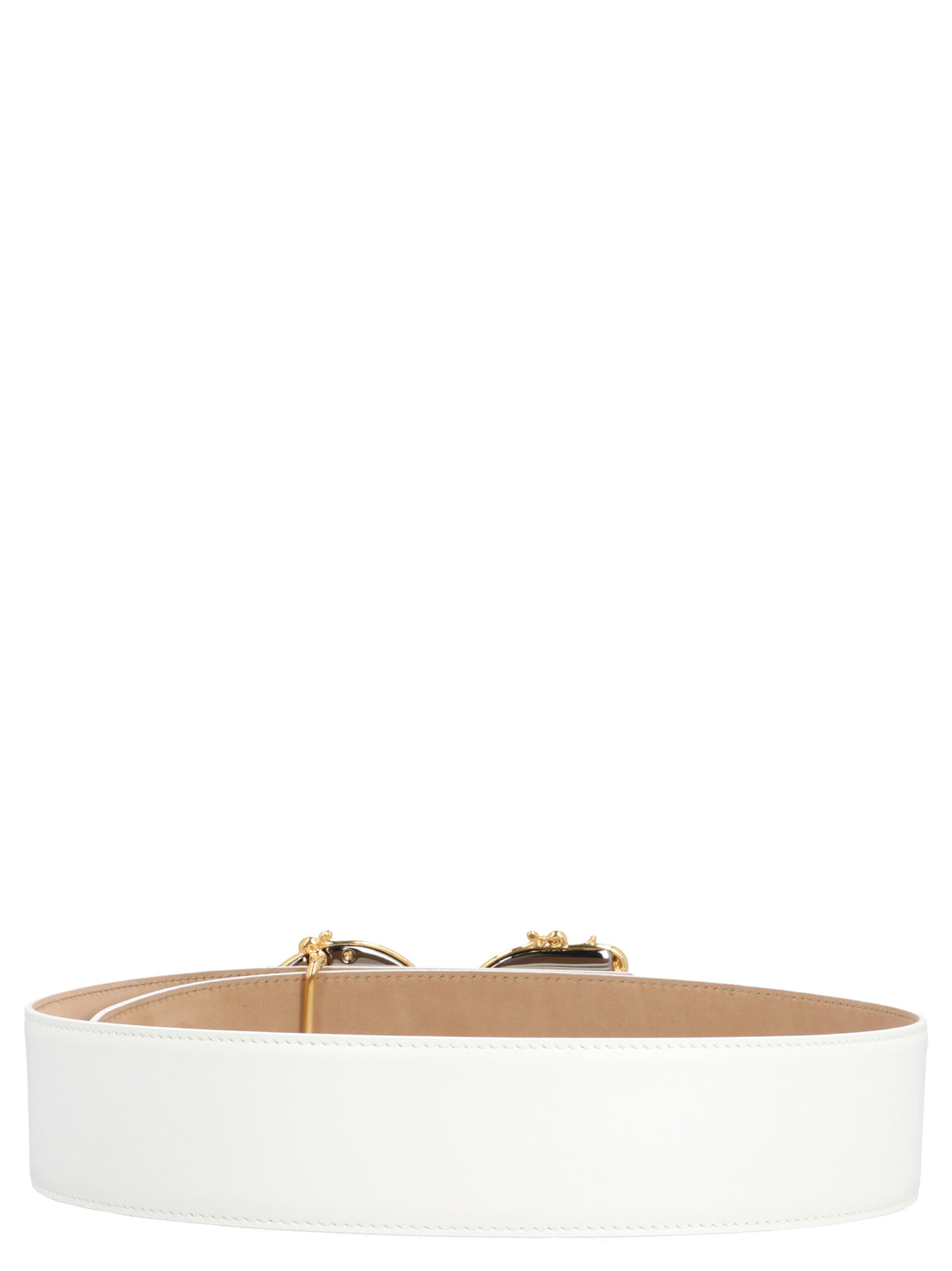 Dolce & Gabbana White Calfskin High-Waist Belt