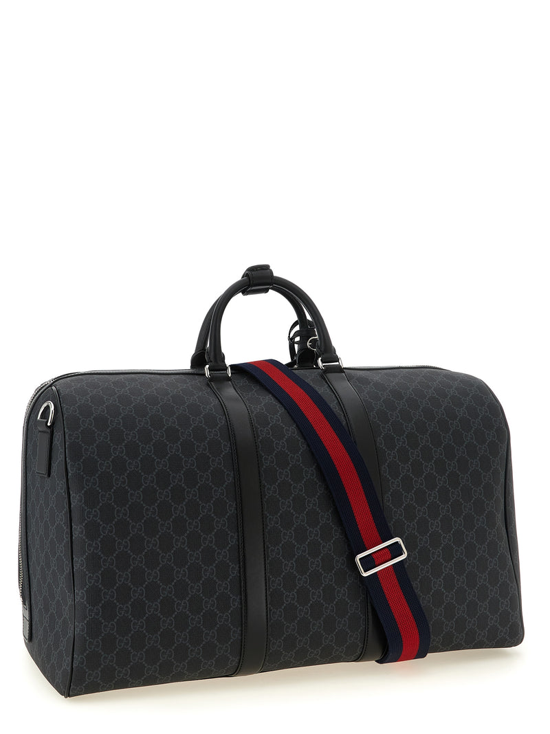 Gucci Black GG Supreme Canvas Duffel Bag