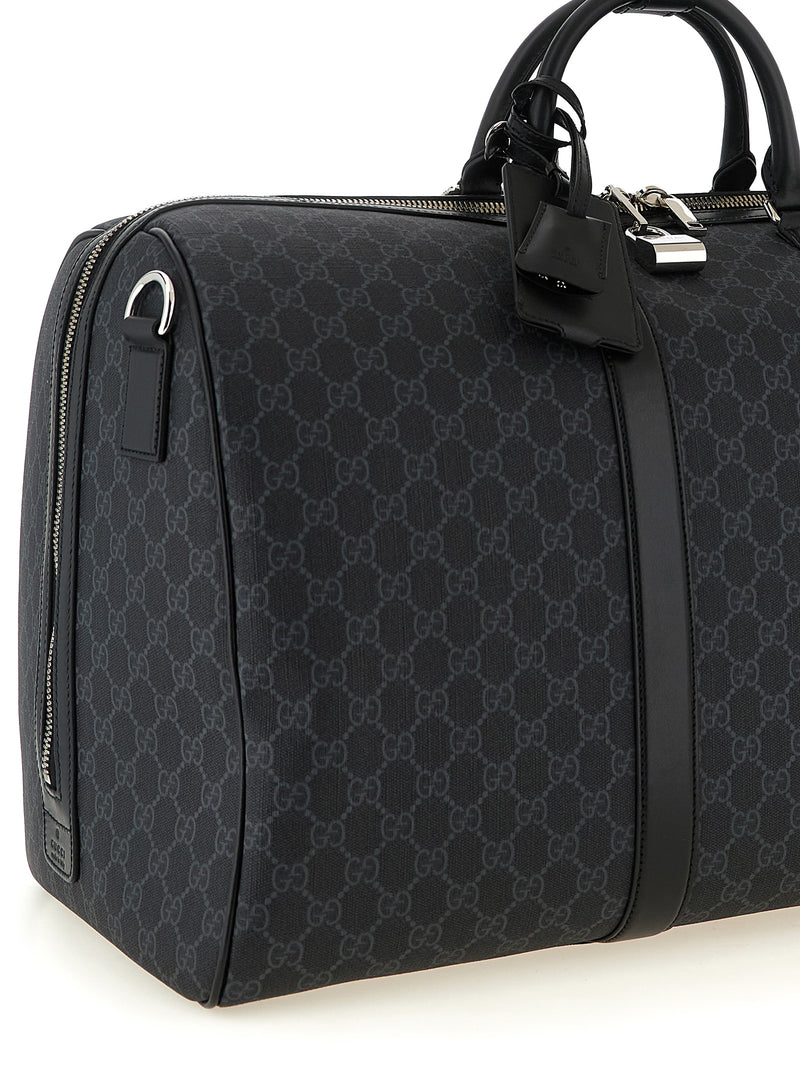 Gucci Black GG Supreme Canvas Duffel Bag