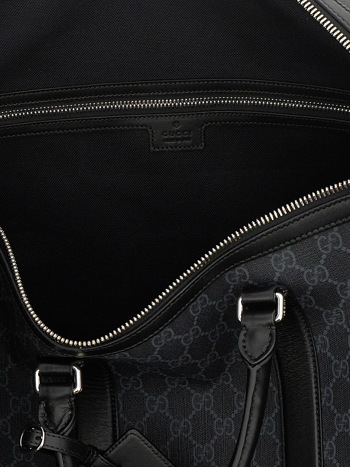 Gucci Black GG Supreme Canvas Duffel Bag