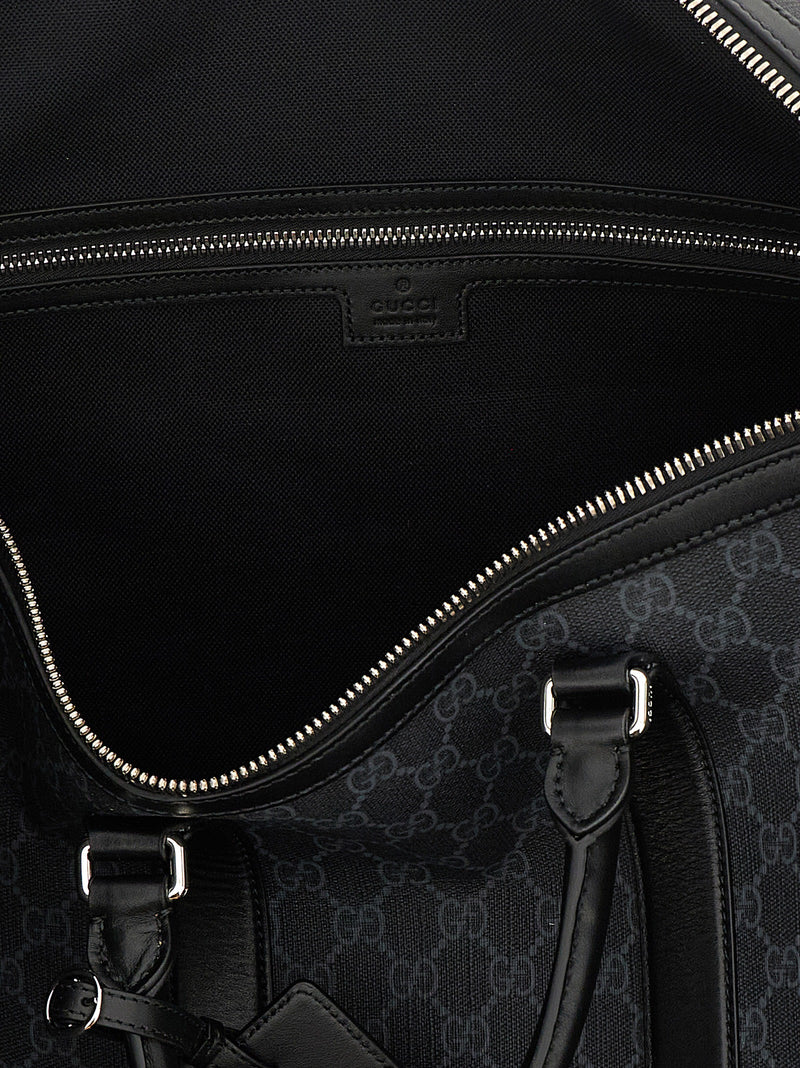 Gucci Black GG Supreme Canvas Duffel Bag