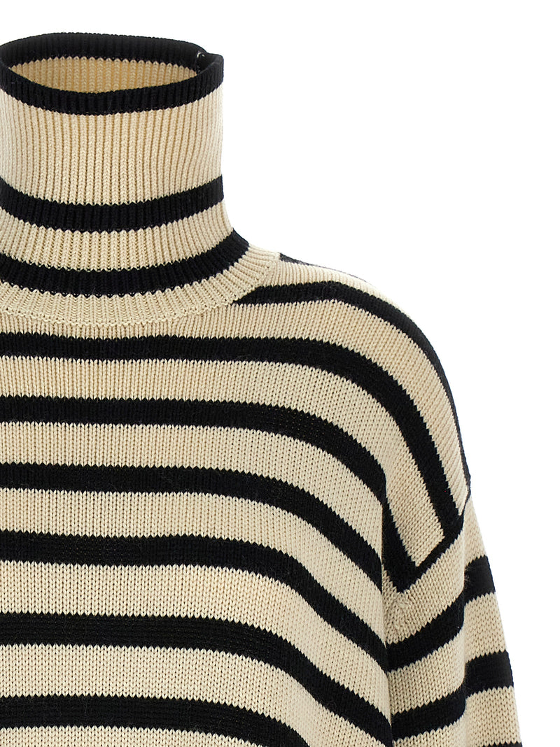 TOTEME Bicolor Wool Cardigan - Signature Stripe Design