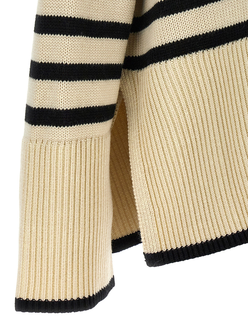 TOTEME Bicolor Wool Cardigan - Signature Stripe Design