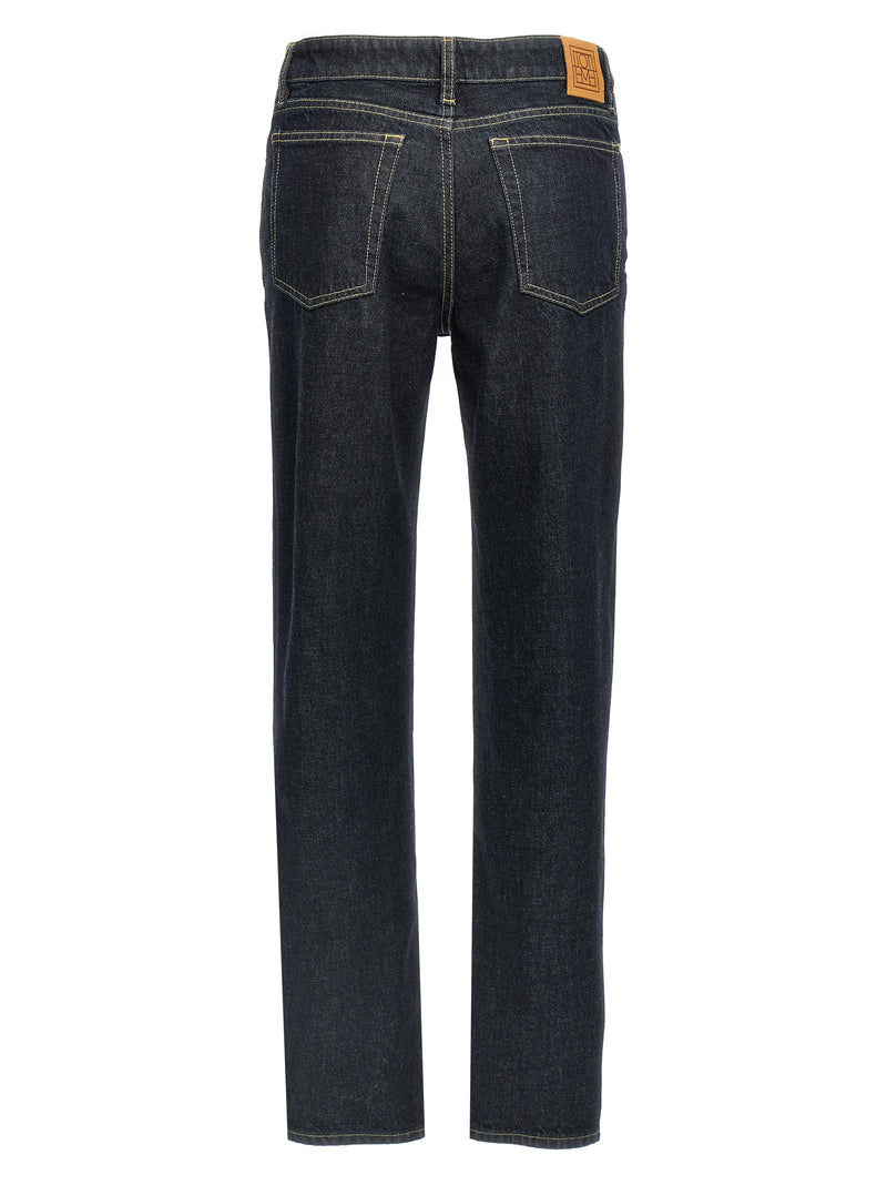 TOTEME Blue Cotton Tapered Jeans - Low Taper Style