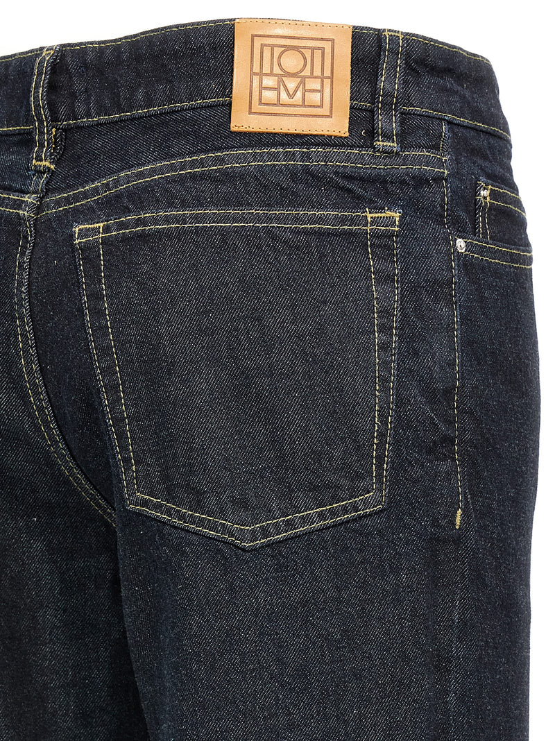 TOTEME Blue Cotton Tapered Jeans - Low Taper Style