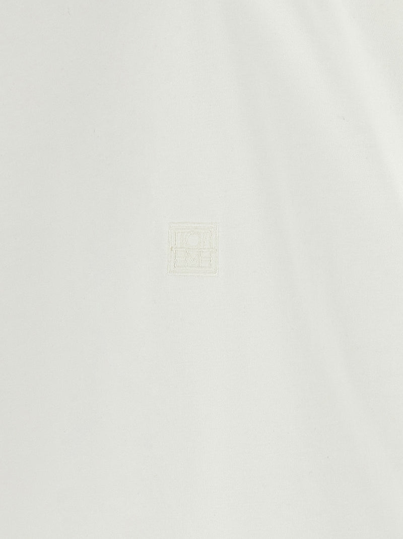 TOTEME White Cotton T-Shirt - Curved Seam Design
