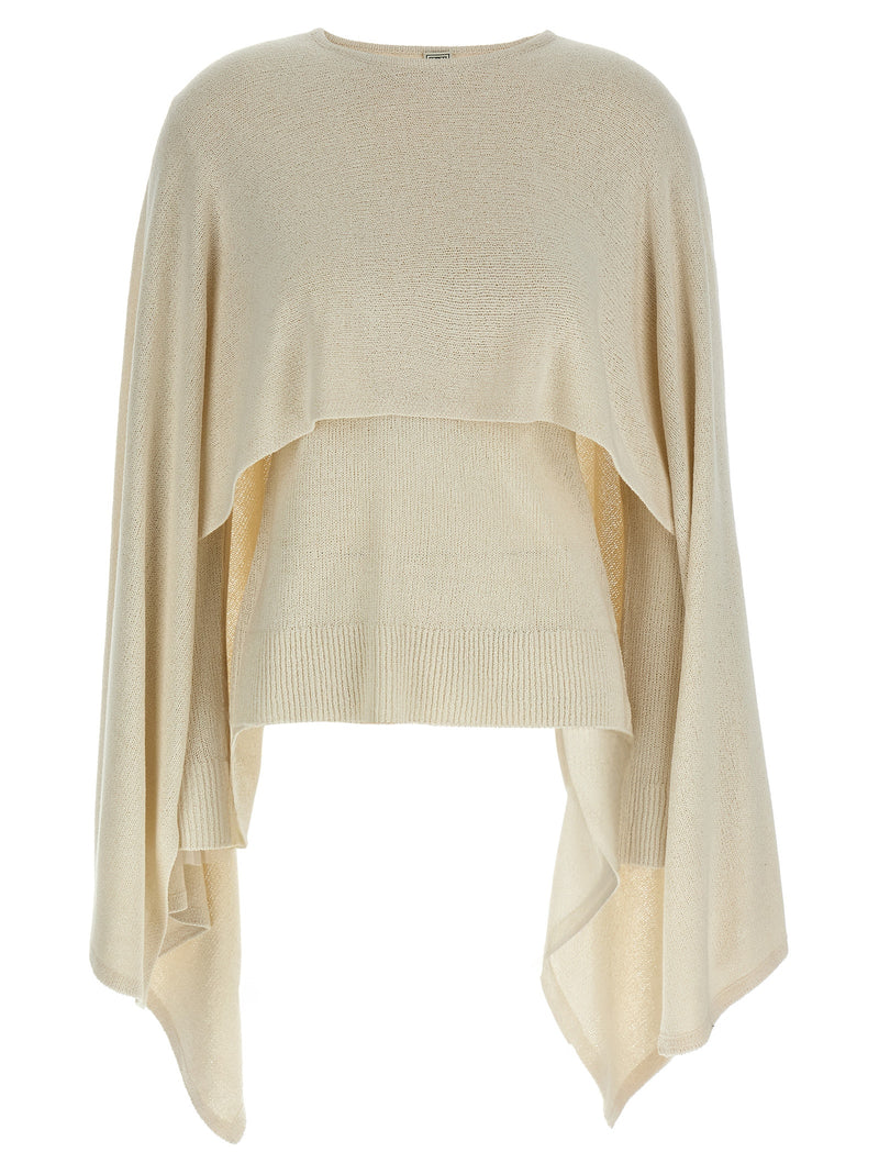 TOTEME Beige Silk Cardigan - Elegant Knitted Cape Design