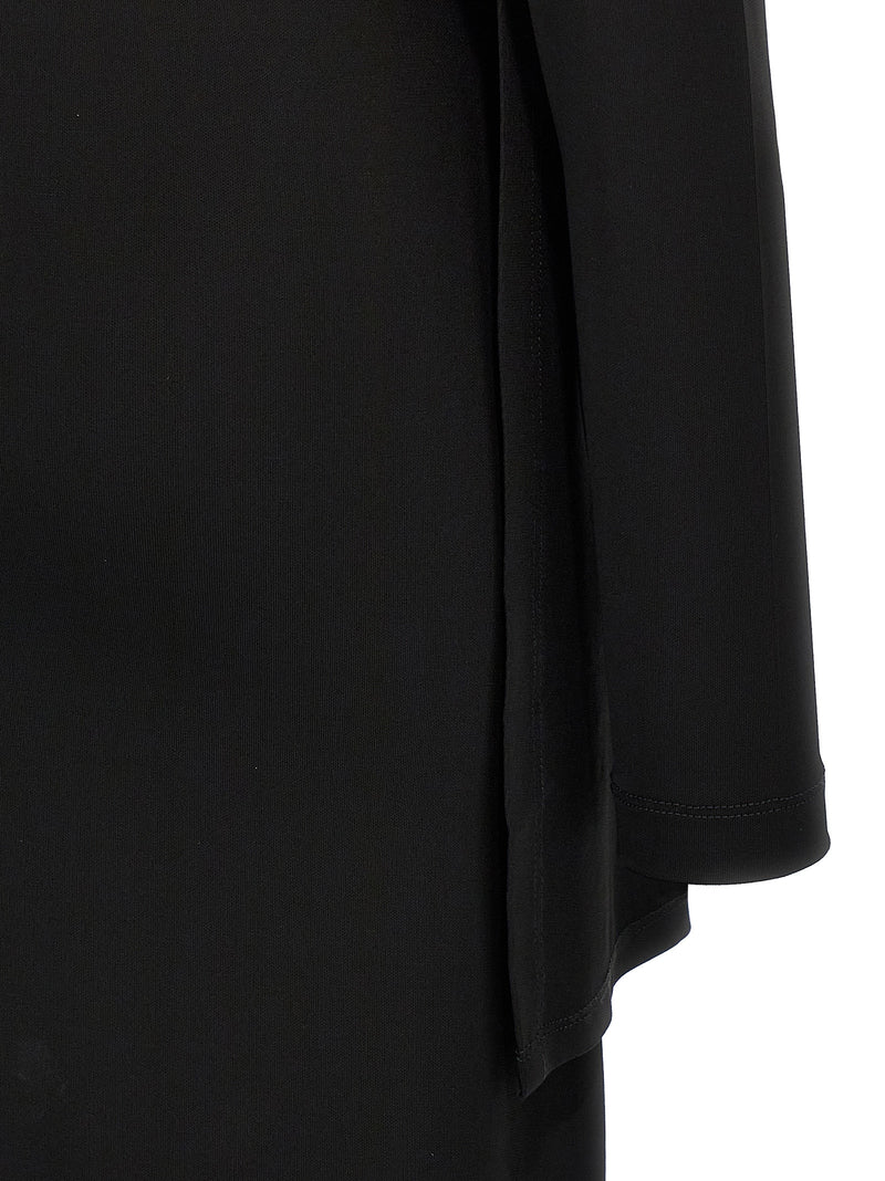 TOTEME Black Viscose Long Dress - Overlapped Jersey Design