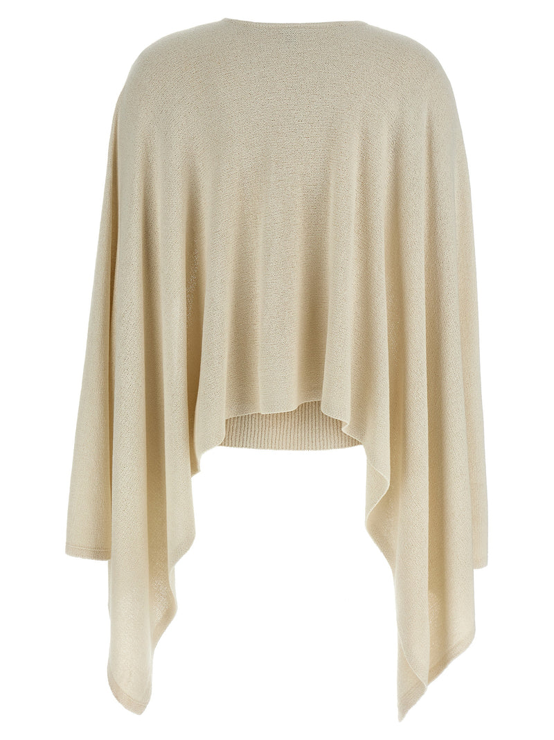 TOTEME Beige Silk Cardigan - Elegant Knitted Cape Design