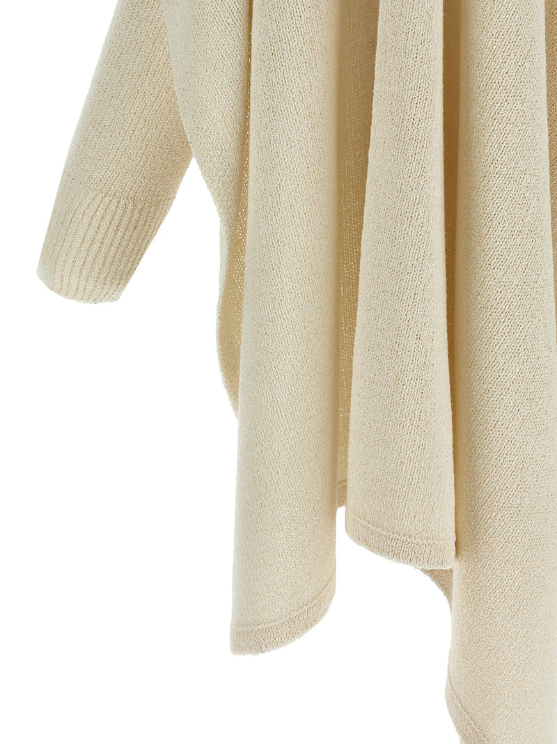 TOTEME Beige Silk Cardigan - Elegant Knitted Cape Design