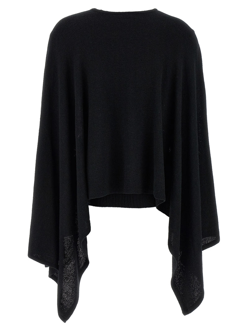 TOTEME Black Silk Cardigan - Elegant Cape Design