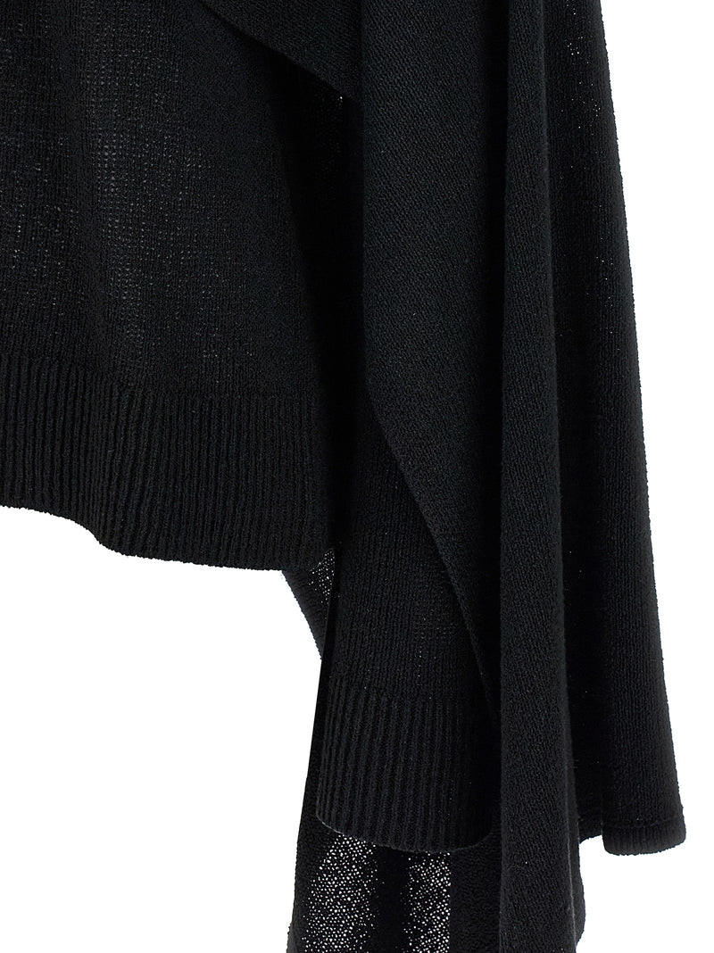 TOTEME Black Silk Cardigan - Elegant Cape Design
