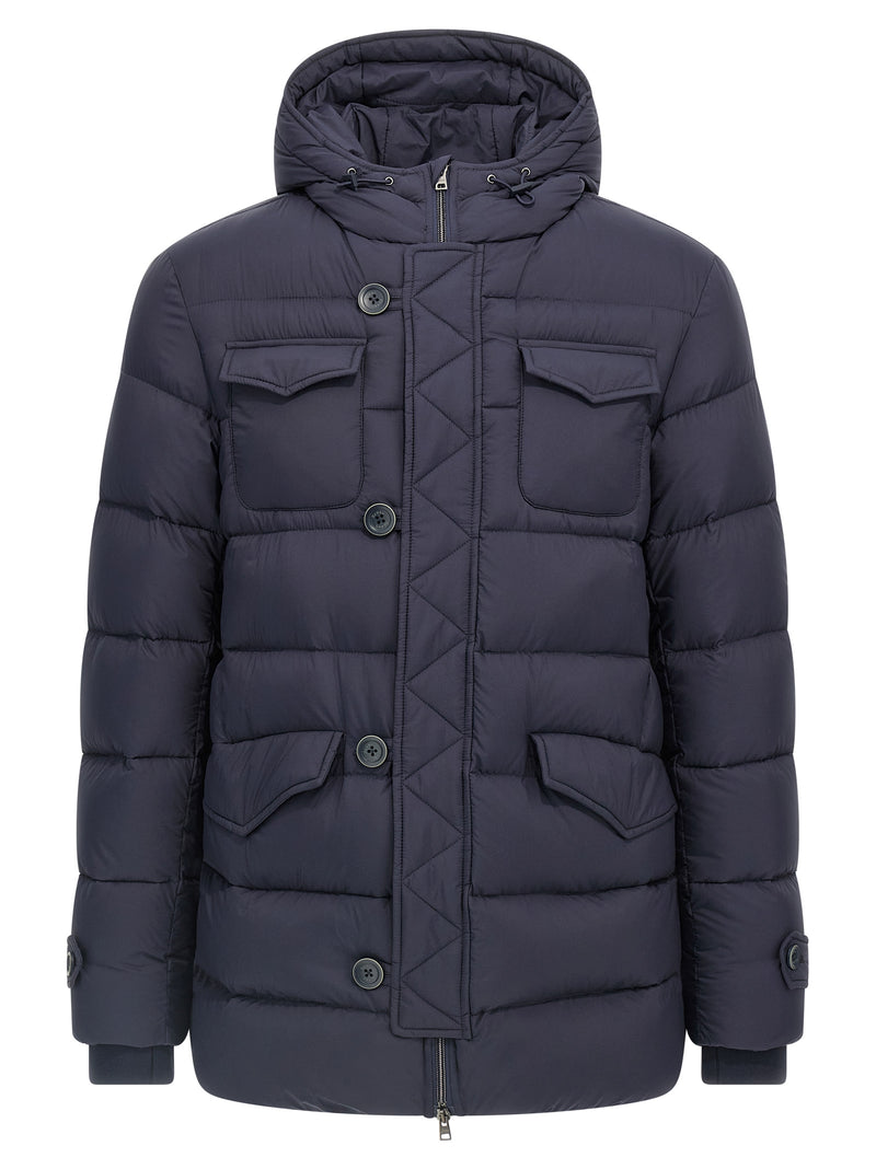 Herno L’Eskimo Blue Polyamide Full-Length Jacket
